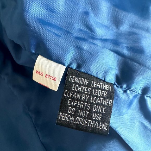 Blue suede leather jacket - Picture 6 of 8